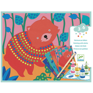 Djeco Coffret pointillisme bâtons et peinture pas cher