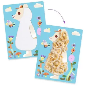 Djeco COLLAGES : Laine & scratch - Tout poilus ! pas cher