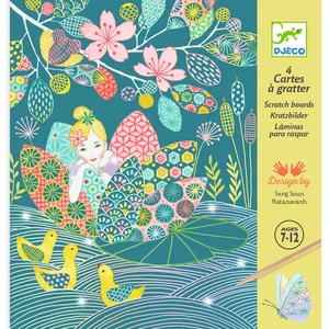 Comparateur de prix : Jeu créatif Djeco Pochette Cartes à gratter L'étang