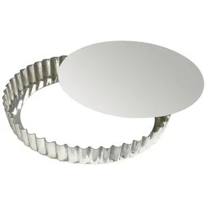 Gobel Moule à quiche cannelé à fond amovible Bron 280mm - Inox pas cher