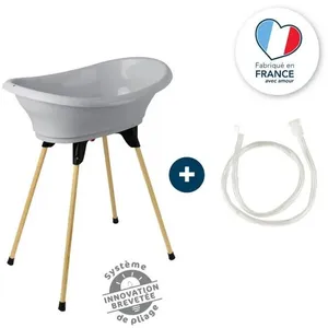 THERMOBABY Kit Baignoire Vasco Gris Charme : Baignoire + Pieds + Tuyau de vidange pas cher