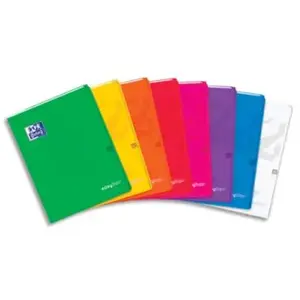 OXFORD Cahier EASYBOOK Agrafé, 24x32cm 96 pages 90g petits carreaux Couleurs aléatoires pas cher