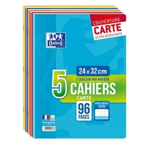 Comparateur de prix : Lot 5 cahiers Color Life Seyès 96 p 24 x 32 cm Oxford