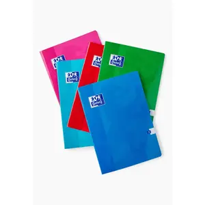 Oxford 5 cahiers piqués 21 x 29,7, grands carreaux 96 pages, couleurs assorties pas cher