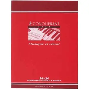 CONQUERANT CONQUÉRANT Lot de 2 Cahiers de musique et chants 17x22 cm 24 + 24 pages 90/70 g coloris aléatoires