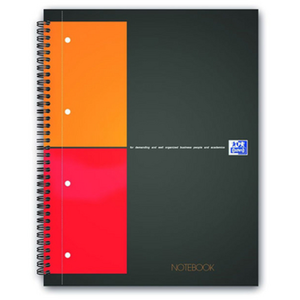 Comparateur de prix : Oxford Cahier à spirale de 160 pages A4 Notebook International 29,5 x 23 cm Noir
