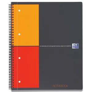 Comparateur de prix : Oxford International ActiveBook Cahier à spirales 160 pages A4+ Gris Anthracite
