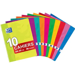 Cahier - OXFORD - Piqûre - 96 Pages - 240x320 - Grands carreaux Seyès - Lot de 10 pas cher
