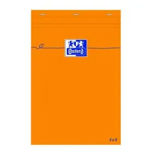Oxford Bloc-notes, 85 x 120 mm, quadrillé,80 feuilles,orange pas cher