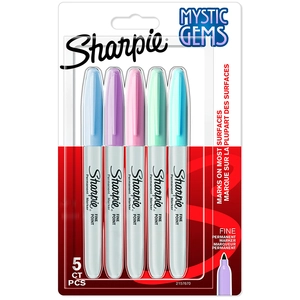 Marqueur permanent FINE MYSTIC GEMS - SHARPIE - Pointe fine - Blister de 5 pas cher