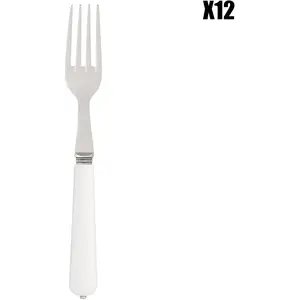 Côté Table - 12 Fourchettes Lucie blanches - 21.5x2.5x2 cm T.U pas cher
