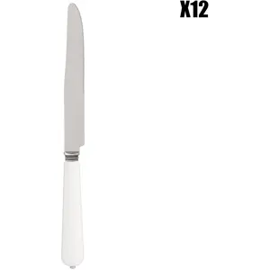 Côté Table - 12 Couteaux Lucie blancs T.U pas cher