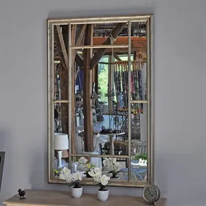 Comparateur de prix : Cote Table - Grand miroir Banquet argenté bois 140X90cm