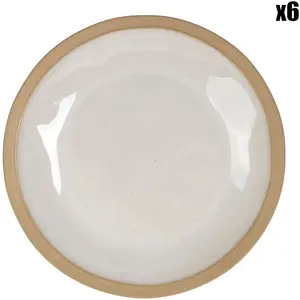 Côté Table - 6 Assiettes plates Jade blanches -  D.28 cm T.U pas cher