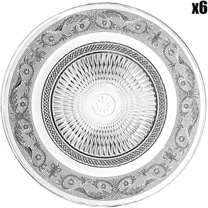 Côté Table - 6 Assiettes plates Classic transparentes - D.25 cm T.UVendu parbazarchic