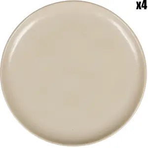 Côté Table - 4 Assiettes plates Indrid sable - D.27 cm T.UVendu parbazarchic