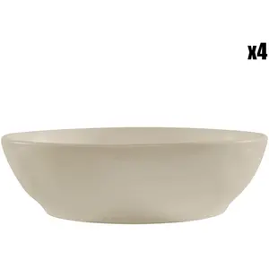 Côté Table - 4 Assiettes creuses Indrid sable - D.19 cm T.UVendu parbazarchic
