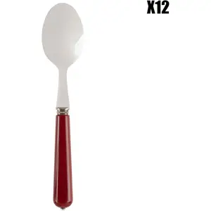 Côté Table - 12 Cuillères Lucie rouges  - 21.5x2.5x4.5 cm T.U