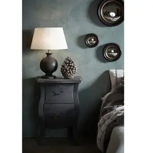 Cote Table - Miroir convexe rond noir résine 21x21x21cm pas cher