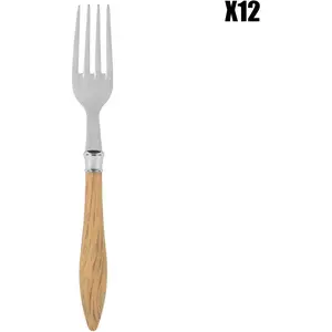 Côté Table - 12 Fourchettes Bocage naturel - 20.5x2.5x2 cm T.U pas cher