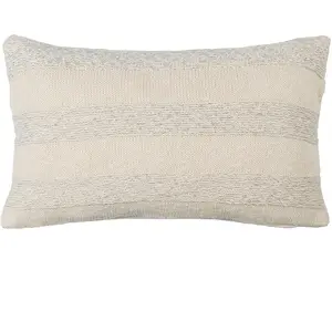 Côté Table - Housse de coussin ombelio naturel/argenté - 50x30 cm OS pas cher