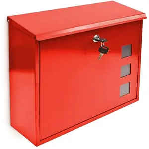 HELLOSHOP26 Boite aux lettres design contemporain murale rouge jardin extérieur pas cher
