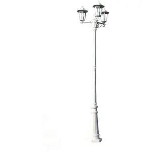Comparateur de prix : HELLOSHOP26 Lampadaire exterieur triple blanc 215 cm luminaire decoration