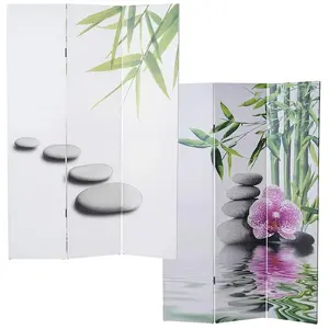 Decoshop26 Paravent 3 panneau par pans separateur de pièce 180 par 120 motif orchidee pas cher