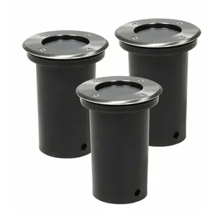 Comparateur de prix : Set de 3 spot exterieur encastrable rond luminaire decoration acier inoxydable