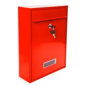 HELLOSHOP26 Boite aux lettres design contemporain murale rouge jardin extérieur