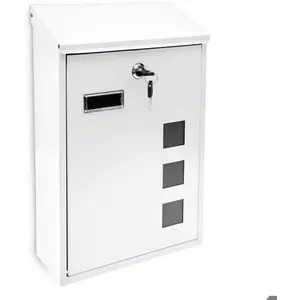 HELLOSHOP26 Boite aux lettres design contemporain murale blanche jardin extérieur pas cher