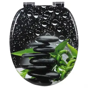 Comparateur de prix : Helloshop26 Abattant WC couvercle de toilette en bois robuste pour siè...