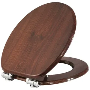 Comparateur de prix : Helloshop26 Abattant wc siège de toilette à fermeture douce en mdf de hêtre foncé