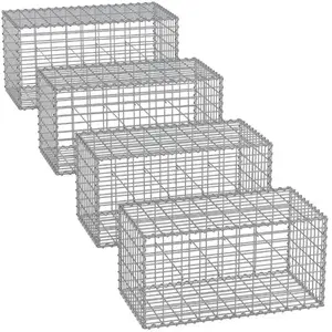 Comparateur de prix : HELLOSHOP26 Lot de 4 gabions pour pierre cage en métal panier à pierre...