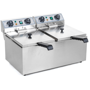 Comparateur de prix : Friteuse cuisine professionnelle 2 bacs 13 litres cuve amovible avec m...