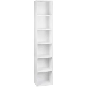 Helloshop26 Bibliothèque MDF étagère de rangement pour bureau salon salle d'étude avec 6 compartiments 158,4 cm blanc 19_0000210 pas cher