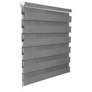 HELLOSHOP26 Store enrouleur zébré jour et nuit - 70x150 cm - Gris pas cher