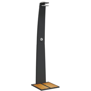 Helloshop26 Douche d'extérieur 55 x 60 x 224 cm résine tressée bois acacia black 0... pas cher