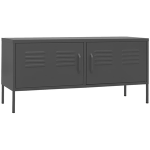 Helloshop26 Meuble tv multimédia étagère télévision buffet téléviseur salle à manger salon chambre anthracite 105 x 35 x 50 cm acier anthracite 02_0026388 pas cher