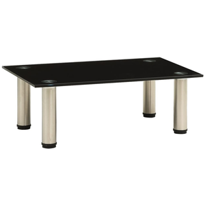 HELLOSHOP26 Meuble TV multimedia etagere television buffet televiseur salle a manger salon chambre 40 x 35 x 17 cm Verre trempe noir pas cher