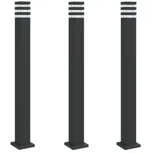 Comparateur de prix : Lampadaires d'extérieur avec sortie 3 pcs 110 cm aluminium noir