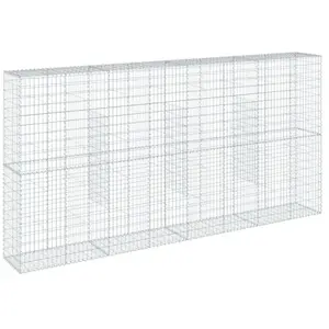 HELLOSHOP26 Panier gabion clôture cage mur de soutènement avec couverc... pas cher