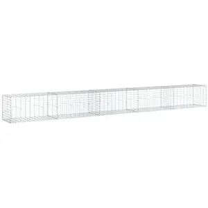 Comparateur de prix : HELLOSHOP26 Panier gabion clôture cage mur de soutenement avec couvercle 500 x 50 x 50 cm fer galvanise Argent