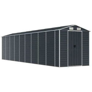Helloshop26 Abri de jardin cabane cabanon maison de stockage remise extérieur hangar outils robuste 191 x 810 x 198 cm acier galvanisé anthracite 02_0022191