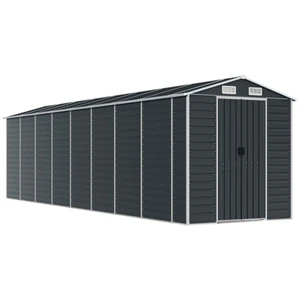 Helloshop26 Abri de jardin cabane cabanon maison de stockage remise extérieur hangar outils robuste 191 x 725 x 198 cm acier galvanisé anthracite 02_0022190 pas cher