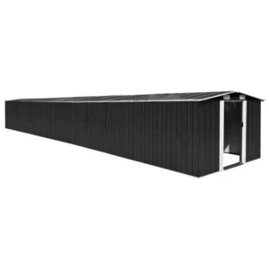 Helloshop26 Abri de jardin cabane cabanon maison de stockage remise extérieur hangar outils robuste 257 x 990 x 181 cm acier galvanisé anthracite 02_0022209