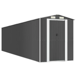 Helloshop26 Abri de jardin cabane cabanon maison de stockage remise extérieur hangar outils robuste 192 x 855 x 223 cm acier galvanisé anthracite 02_0022204 pas cher