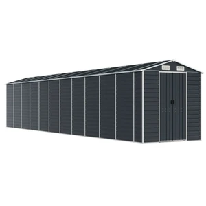 Helloshop26 Abri de jardin cabane cabanon maison de stockage remise extérieur hangar outils robuste 191 x 980 x 198 cm acier galvanisé anthracite 02_0022192