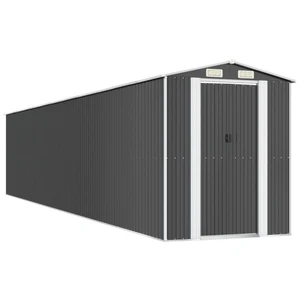 Helloshop26 Abri de jardin cabane cabanon maison de stockage remise extérieur hangar outils robuste 192 x 1021 x 223 cm acier galvanisé anthracite 02_0022193 pas cher