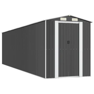 Helloshop26 Abri de jardin cabane cabanon maison de stockage remise extérieur hangar outils robuste 192 x 772 x 223 cm acier galvanisé anthracite 02_0022203 pas cher